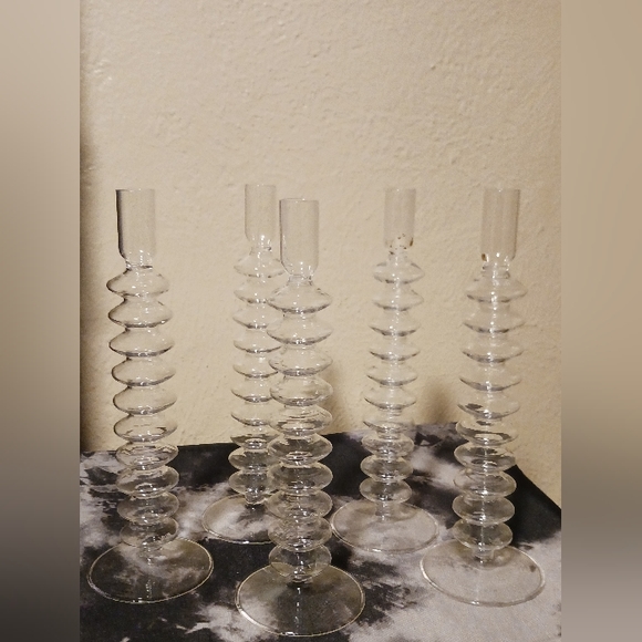 Bubble Glass Candle Holders 5pc - Picture 5 of 6